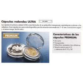 Capsulas premium 26 mm. sin canto (25 unidades 7€)