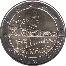 2€ Luxemburgo 2016 "50 Años del Puente de la Gran Duquesa Carlota"