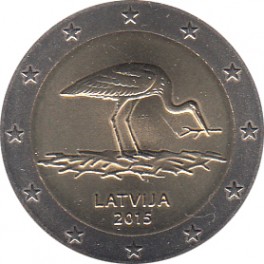 2€ Letonia 2015 "La Cigüeña Negra"