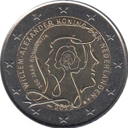 2€ Holanda 2013 "200 Años del Reino de Holanda"