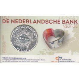 Coincard 5€ Holanda 2014 "200 Aniversario Banco Holandes"