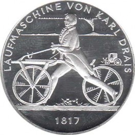 20€ Alemania 2017 ceca G "Laufmaschine von Karl Drais 1817"