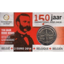 2€ Bélgica 2014 "150 Años de la Cruz Roja"