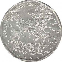 5€ Austria 2004 PLATA "Expansión de la Unión Europea"