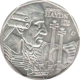 5€ Austria 2009 PLATA "200 aniversario de Joseph Hayah"