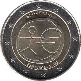 2€ Eslovenia 2009 "Aniversario Unión Económica y Monetaria"