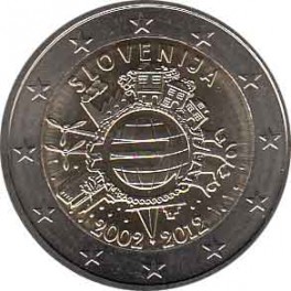 2€ Eslovenia 2012 "Décimo aniversario del euro"