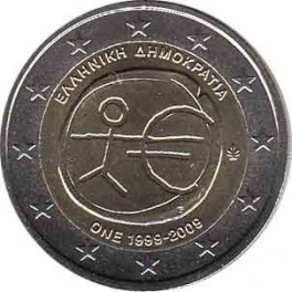 2€ Grecia 2009 "Aniversario Unión Económica y Monetaria"