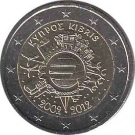 2€ Chipre 2012 "Décimo aniversario del euro"